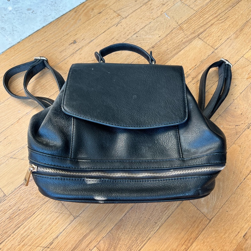 Sole Society Black Leather Backpack